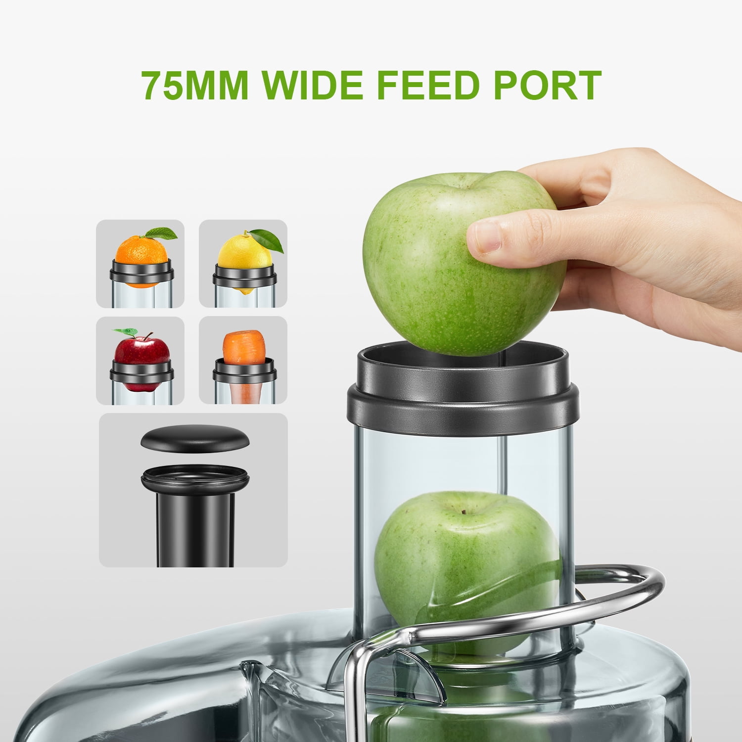 Zell Juicer With 800W Motor, Juicer Machine With 3 Feed Chute, Dual Speeds  Juice Maker For Fruits And Veggies, AntiDrip Function Centrifugal Juicer,  Include Cleaning Brush, BpaFree, White 