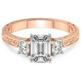 thumbnail image 5 of IGI Certified 3 Carat Emerald Shape Lab Grown Diamond Engagement Ring | 14K Rose Gold | Valencia Three Stone Vintage Diamond Ring | FG-VS1-VS2 Quality Friendly Diamonds, 5 of 7
