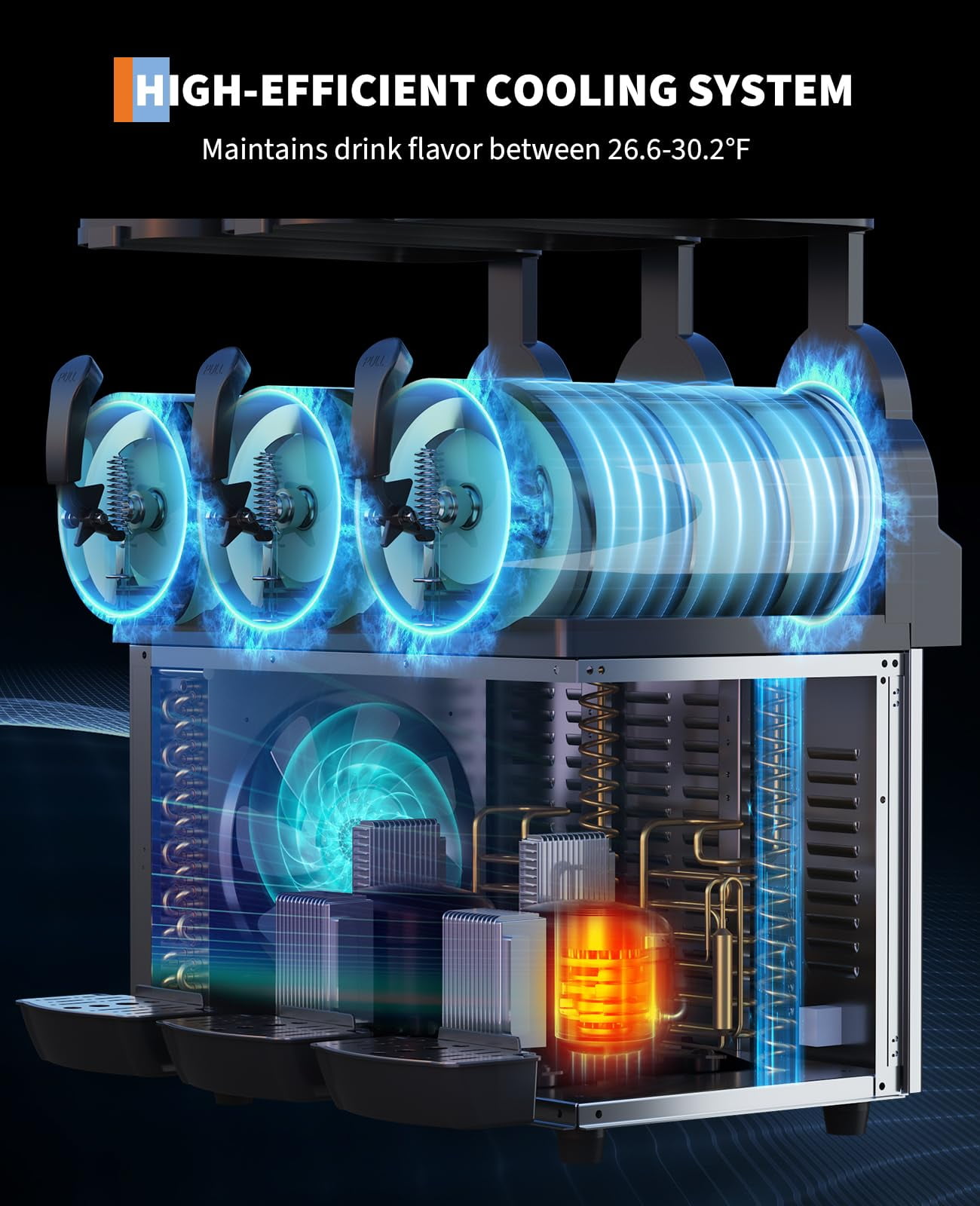 Commercial Slushy Machine 15Lx3, Tainless Steel Smoothie Frozen Drink Maker with Self-Cleaning Mode, 1200W Electric Large Slushie Machine for Home Party Restaurants Cafe Bars