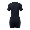 thumbnail image 5 of vigerkar Women's Summer 2 Piece Outfits Shorts Sets Matching Set Loungewear 2025 Navy, L, 5 of 5