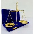 thumbnail image 2 of Beautiful art Apothecary Scale Vintage Goldsmith Weight (Tarazed) showpiece Brass Weighing Scale Balance Justice Law Scale Decoration with Purple Box, 2 of 5