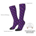 thumbnail image 5 of Picia Women Crew Soft Moisture-wicking Socks Purple Mardi Gras Pattern Design Cotton Socks, One Size fit All, 5 of 9