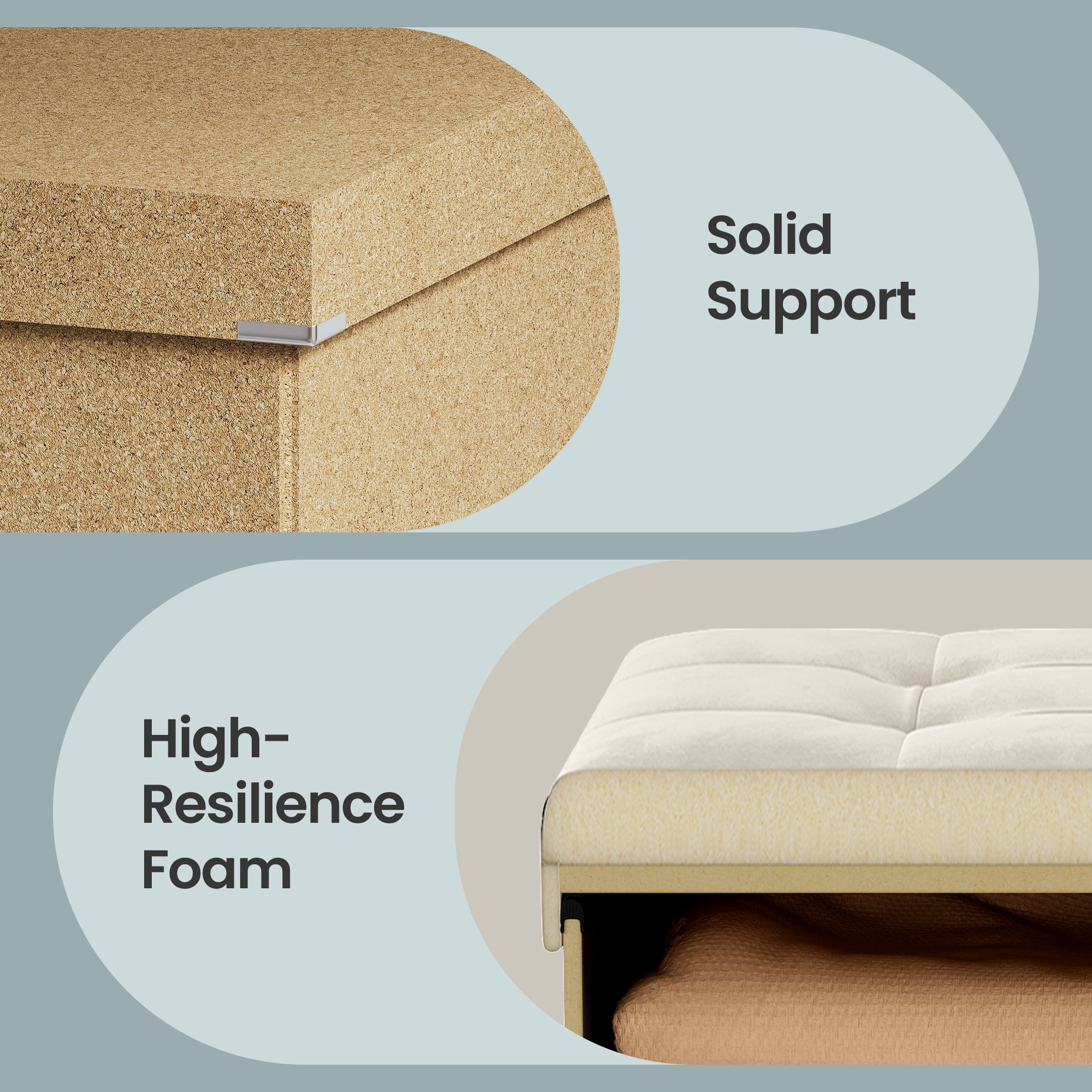 LEDREM 43-Inch Foldable Storage Ottoman Bench with Flipping Lid, Velvet Fabric, 35-Gallon Storage, 660 lb Capacity, Cappuccino Beige