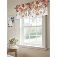 thumbnail image 4 of Fall Pumpkin Valances for Windows Maple Leaves Orange Leaf White Wood Kitchen Valance Curtain Rod Pocket Small Curtains for Cafe Bathroom Laundry Basement 54" x 18", 4 of 8
