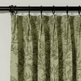 thumbnail image 3 of TWOPAGES Polyester Linen 72 X 63 Inches Long Curtain 1 Panel Pinch Pleated Light Filtering Leaves Print Drape for Bedroom, Jade, 3 of 6