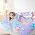 thumbnail image 2 of Manfei Pink Axolotl Bedding Twin Comforter Set, Purple Fish Scale Down Comforter, Seashell Starfish Reversible Duvet Insert, Breathable Bedroom Decor, 2pcs, 2 of 8