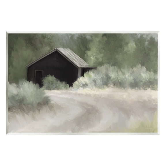 Stupell Rural Cabin Countryside Trail Landscape Painting Wall Plaque Unframed Art Print Wall Art