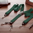 thumbnail image 5 of Buyless Fashion 2 pack Suspenders for Men - 48" Elastic Adjustable Straps 1 1/4" - Y Back with Metal Hooks - 5137-2-Hunter-Green, 5 of 7