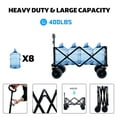 thumbnail image 4 of Foldable Wagon 400LBS Capacity - Beach Wagon with Extended Tailgate, Waterproof UV Resistant Rain Cover, Heavy Duty All-Terrain Wheels, 4 of 9