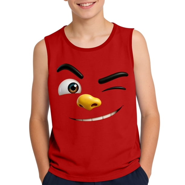 Camisola de Niños Pequeños 3-15 Años sin Mangas Tela Suave Impresión Gradiente para el Uso Casual Y Ocasiones Especiales
