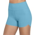 thumbnail image 5 of Short Legging for Women Strenchy Biker Shorts High Waiste Tummy Control Shorts Soft Workout Yoga Athletic Shorts Light Blue L, 5 of 7