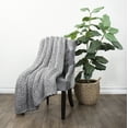 thumbnail image 2 of Gray Chunky Knit Throw Blanket, One Size, by Noble Linens, 2 of 5