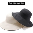 thumbnail image 3 of Womens Foldable Shapeable Brim Sun Hat UPF 50+ Cotton Wide Brim Beach Adjustable Chin Strap Hat Sun Protection Cap, 3 of 5