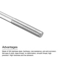 thumbnail image 4 of Unique Bargains M4x90mm 304 Stainless Steel Push Rod Double End Threaded Rod for DIY, 5Pack, 4 of 4