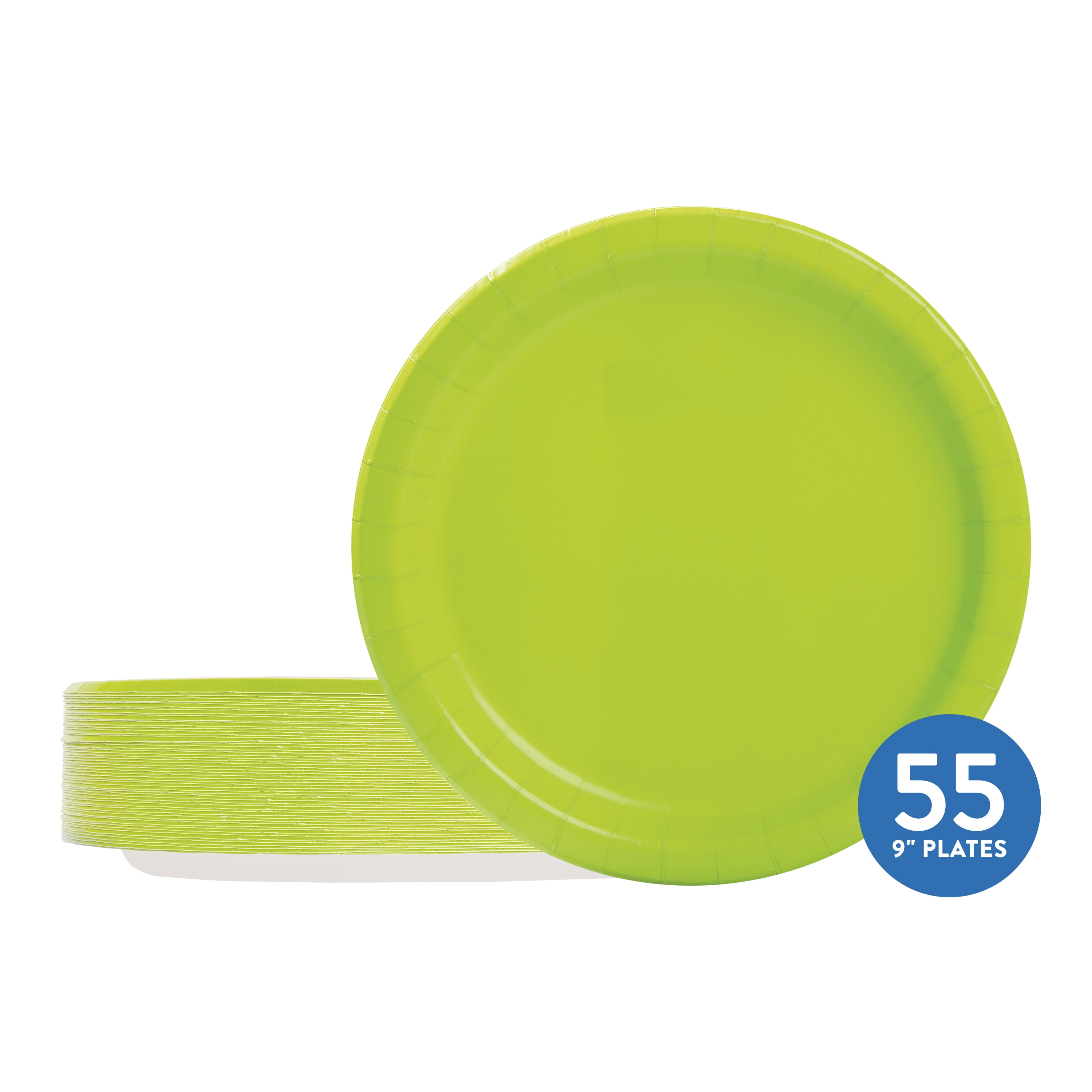 (3 pack) 55CT 9IN Green Paper Dinner Plates by Way To Celebrate