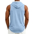 thumbnail image 4 of Yifymode Men's Tank Top Gym Sleeveless Hoodies Summer Casual Hooded Shirts Muscle Bodybuilding Lightweight Sweatshirts,Light Blue XL, 4 of 4