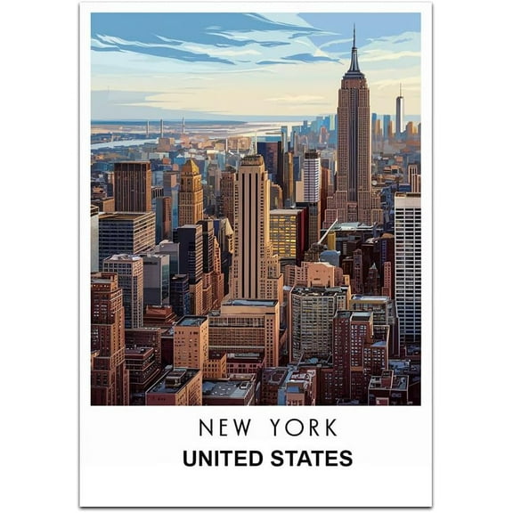 New York US Map Retro Style Travel Canvas, New York US Map Vintage Rustic Canvas Print, Home Office Wall Decoration, New York US Map Country Canvas Canvas 88jPaF