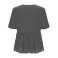thumbnail image 5 of ChaoHeng Women Tops on Sale under $10 Crinkle V-Neck T-Shirt Women's Casual Pleated Top Solid Color Summer 2025 New,Gray S, 5 of 9