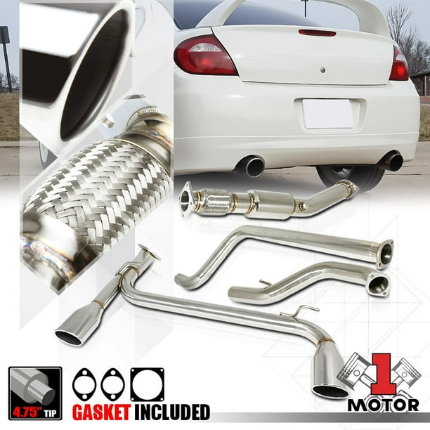 Dual Muffler 4.75"Rolled Edge Tip Catback Exhaust System for 0305 Neon