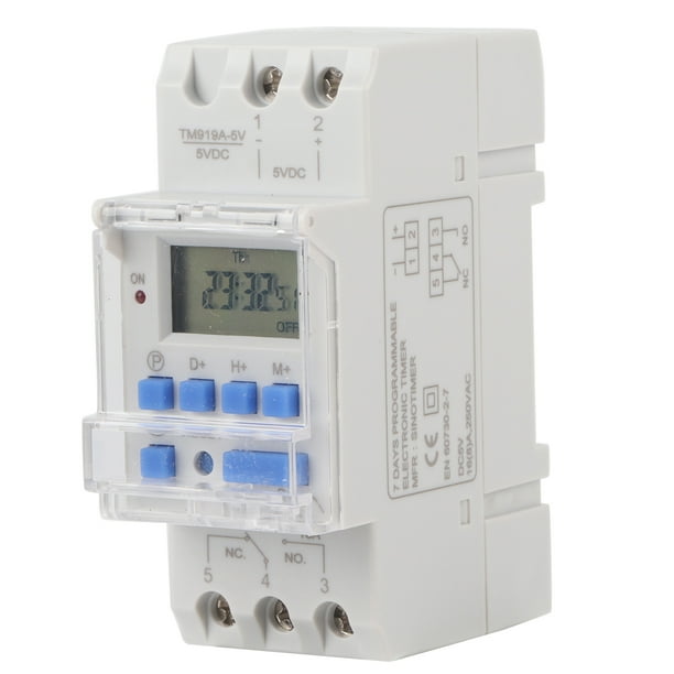 Time Relay Programmable 5V DC 16A Weekly Timer Switch LCD On Off ...