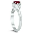 thumbnail image 2 of SZUL Women's 6X4MM Ruby and Diamond Twist Ring in 10K White Gold, 2 of 4