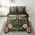 thumbnail image 2 of Manfei Tribal Dragonfly Animal Bedding Comforter Set 7pcs, Mystic Rustic Flower Plant Queen Bedding Sets, Teens Kids Child Reversible Queen Sheet Sets, Ultra Soft Home Decor, 2 of 7