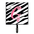 thumbnail image 1 of "Treasures CJ1037-GSH4 Letra G Inicial Monogram-Zebra Stripe y Pink Leash Holder o Key Hook, Small, Multicolor" Caroline's Treasures CJ1037-GSH4, 1 of 1