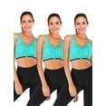 thumbnail image 1 of YouLoveIt Women Sports Bra, 3 pack Zipfront Padded Cups Comfort Sports Bra Zip Front Mesh Racerback Sports Bra  Active Gym Yoga Workout Sports Bras, 1 of 7
