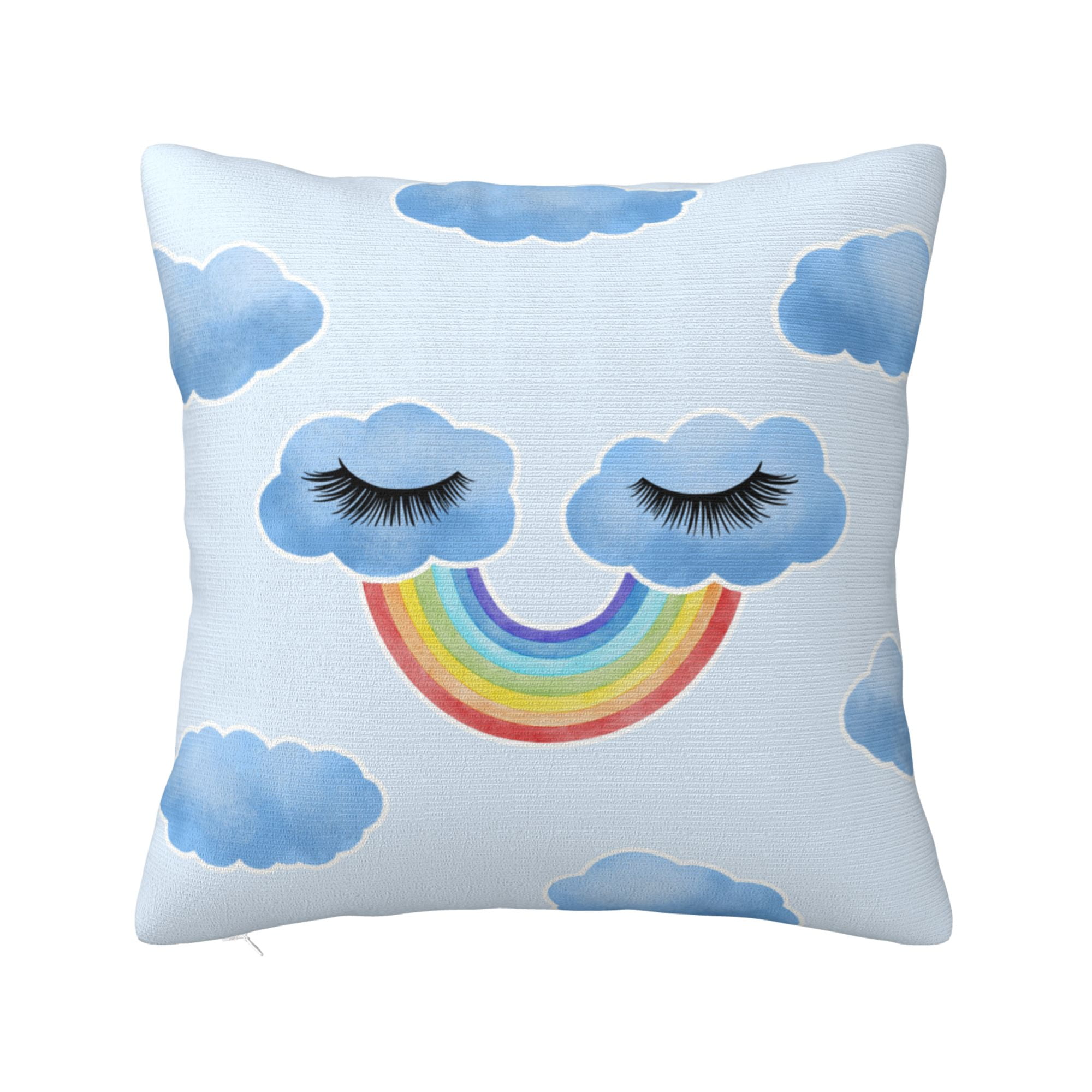 ZICANCN Cloud Rainbow Eyelashes Decorative Throw Pillow Covers, Bed