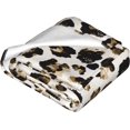 thumbnail image 3 of Cheetah Leopard Printed Flannel Blanket , Fleece Throw Blanket Super Soft Thicken Blanket Fuzzy Warm Cozy Plush Microfiber Blankets for Bed Couch Sofa and All Season 50"x40", 3 of 6