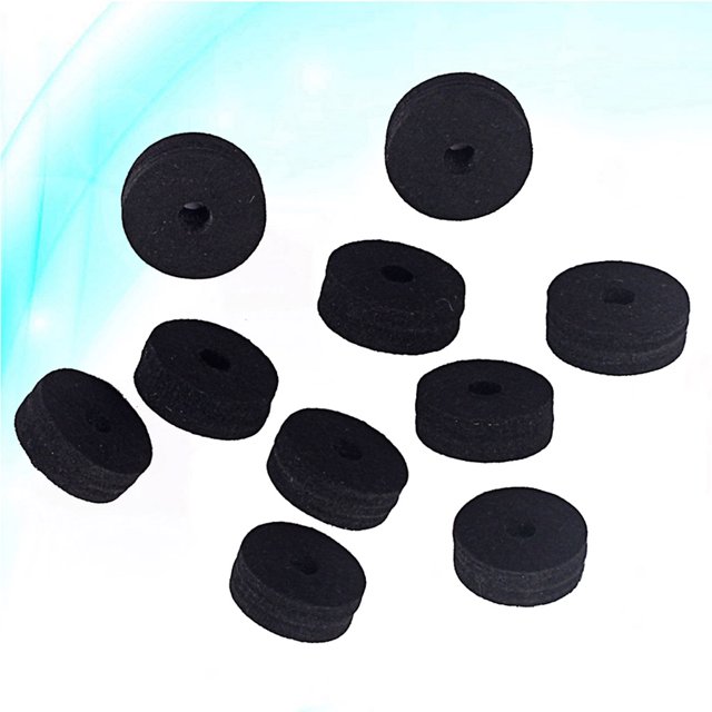 Mobutofu 10PCS Felt Washers for Cymbals Black Felt Washers Improve Sound Quality