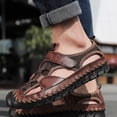 thumbnail image 5 of Willtoo Mens Outdoor Hiking Sandals Casual Fashion Faux Leather Athletic Sports Shoes Closed Toe Breathable Lightweight Walking Sandals, 5 of 5