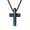 Blue, variant on Pure Carbon Fiber Cross Necklace for Men, Religion Jewelry Gifts, 24 In