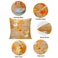 thumbnail image 6 of Throw Pillow Covers, Orange Thanksgiving Decorative Throw Pillow Covers 18x18 Inch, Fall Maple Leaves Berries Brown Wooden Square Linen Pillow Cases for Couch/Living Room/Sofa, 6 of 9