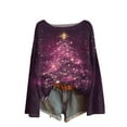 thumbnail image 3 of Craaazy Christmas Sweaters for Women Knitted Fall Winter Xmas Print Women Pullover Sweater Crew Neck Long Sleeved Christmas Print Graphic Festival Tops Gifts, 3 of 4