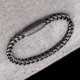 thumbnail image 2 of Pulsera de acero inoxidable negro retro con cierre magnético para hombre, 2 of 3