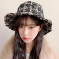 thumbnail image 3 of SikaFu New Autumn Winter Hats for Women Flat Top Ladies Hat Bucket Vintage Retro Knitted Fisherman Cap Female Panama Bucket Hats, 3 of 6