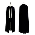 thumbnail image 3 of Xfvqtps Women Hooded Cloak Open Front Lace up Solid Color Velvet Flannel Soft Windproof Poncho Navy, 3 of 7
