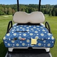 thumbnail image 3 of Xixirimido Golf Cart Seat Covers, Universal Golf Cart Seat Towel Blanket Quilted with 4 Pockets Fits for EZGO, Yamaha, Club Car & More 2-Seat Carts, Daisy Golf Club Ball Blue, 3 of 8
