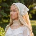 thumbnail image 2 of Unique Bargains 1 Pc Headband Plaid Lace Triangle Hair Accessories for Women Beige, 2 of 5