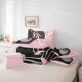 thumbnail image 6 of Homewish Botanical Plants Leaves Bedding Comforter Set 7 Pieces for Female Men Women,Retro Vintage Aesthetic Full Bedding Set Lightweight,Mid Century Stripes Fitted Sheet Flat Sheet, 6 of 8