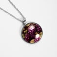 thumbnail image 4 of Grape Glass Circular Pendant Necklace - Elegant Jewelry for Women, 4 of 5