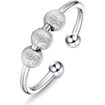 Jstyle 925 Sterling Silver Anxiety Rings for Women Men 18K Gold Plated Spinner Band Rings Fidget Rings for Anxiety Thin Adjustable Stackable Rings