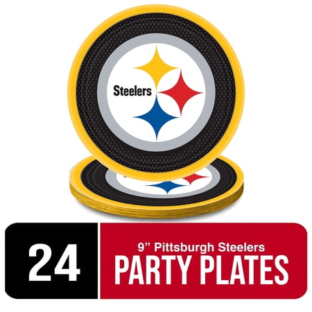 Amscan Pittsburgh Steelers NFL Paper Party Plates – 9 | 24 Count