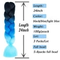 thumbnail image 2 of Ombre Blue Braiding Hair Extensions 24 Inch 3 Packs Synthetic High Temperature Jumbo Braiding Hair Twist Crochet Braids Hair for Women, 2 of 6