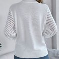 thumbnail image 4 of Diufon Womens Fall Sweaters Solid Color Hollow-Out Pullover Tops Round Neck Long Sleeve Tops, 4 of 7