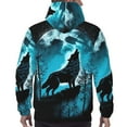 thumbnail image 7 of Kdxio Blue Full Moon Wolf Print Mens Casual Hooded Collar Drawstring Hoodies Pullover Sweatshirts Casual Long Sleeve Shirts-4X-Large, 7 of 7