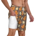 thumbnail image 3 of Picia Squirrel And Maple Leaves pattern Mens Swim Trunks with Compression Liner Stretch Beach Shorts Quick Dry with Zipper Pockets No-Chafing Board Shorts-Large, 3 of 9