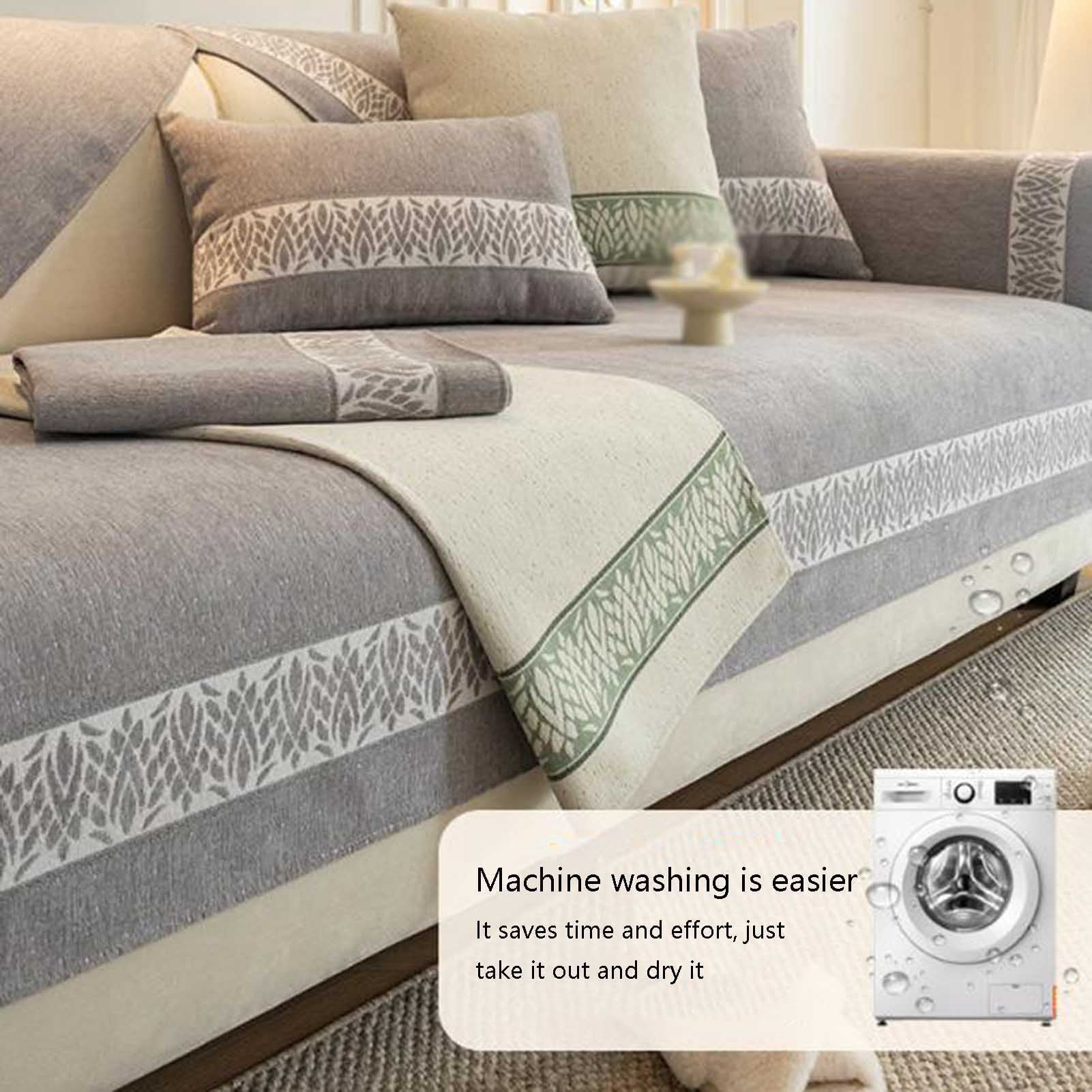 Sofa Cover For 1/2/3/4 Seater, Chenille Non-Slip Washable Furniture Cover, L-Shaped Couch Protector, Generic Couch Cover For All Seasons