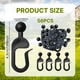 thumbnail image 2 of 56 piezas ganchos para cortinas de cenador kit de cortina de cuna hotel accesorios de deslizamiento suave al aire libre ganchos negros de cortina, 2 of 5